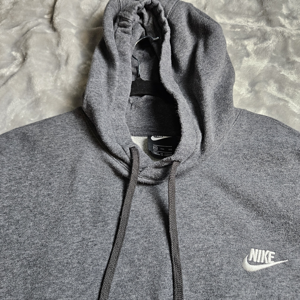Nike Hoodie XXL Gray Pullover Fleece Sweatshirt Swoosh Logo - Picture 5 of 7